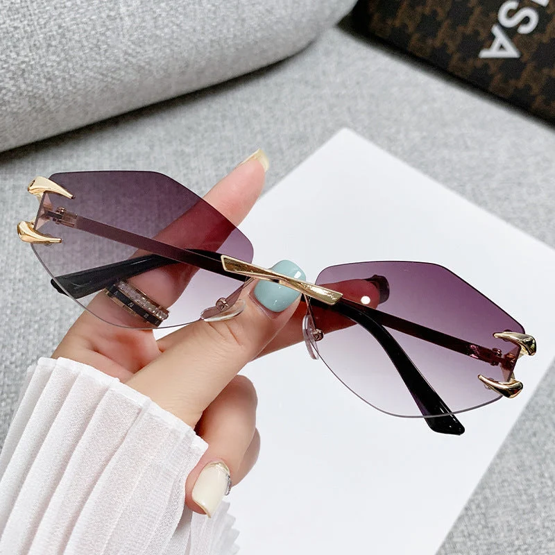 Dame geometrisk oversized solbrille Luvikno