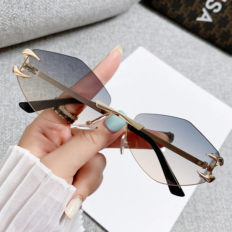 Dame geometrisk oversized solbrille Luvikno