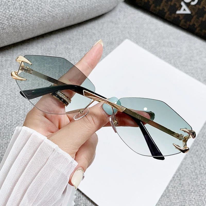 Dame geometrisk oversized solbrille Luvikno