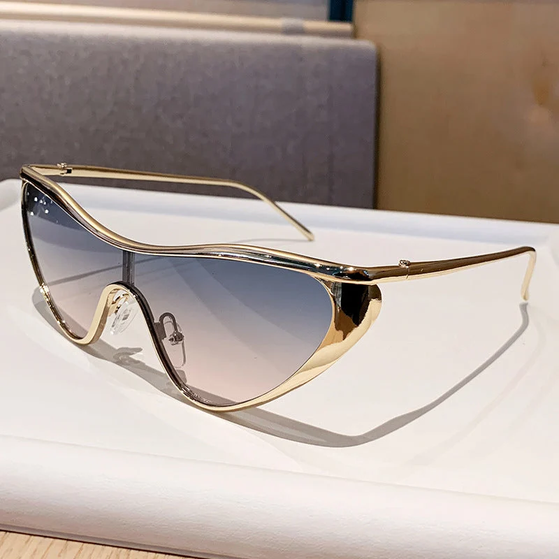 Damer futuristiske oversized solbriller med markant design Luvikno
