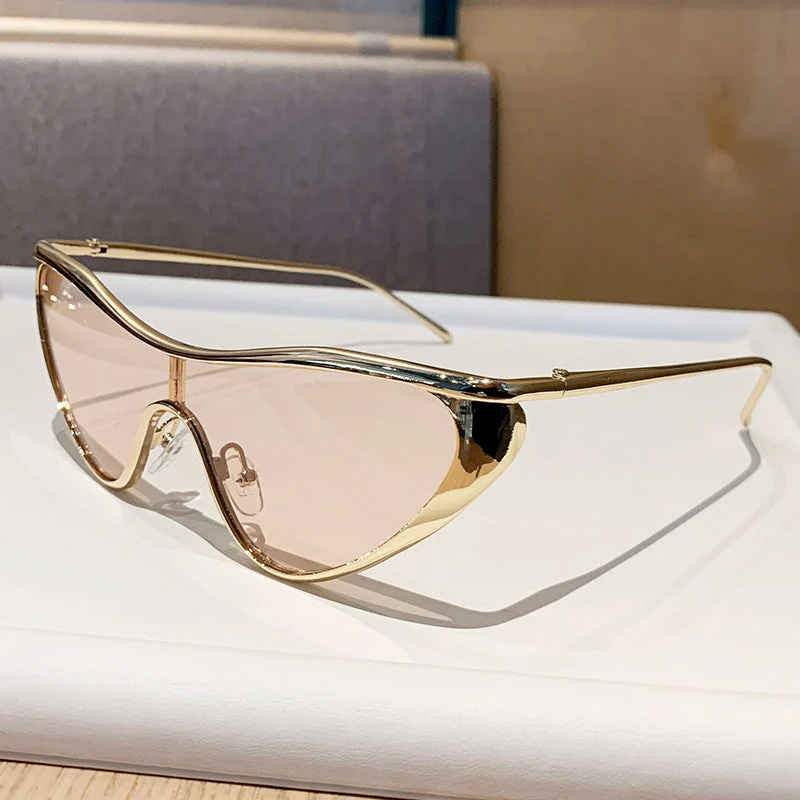 Damer futuristiske oversized solbriller med markant design Luvikno