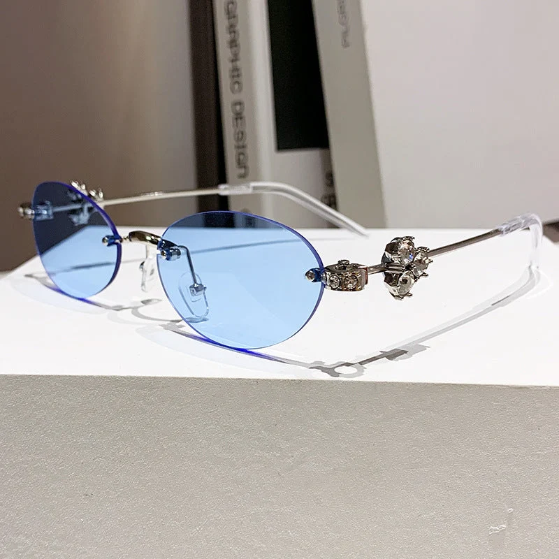 Dame elegant solbrille med geometrisk ramme Luvikno