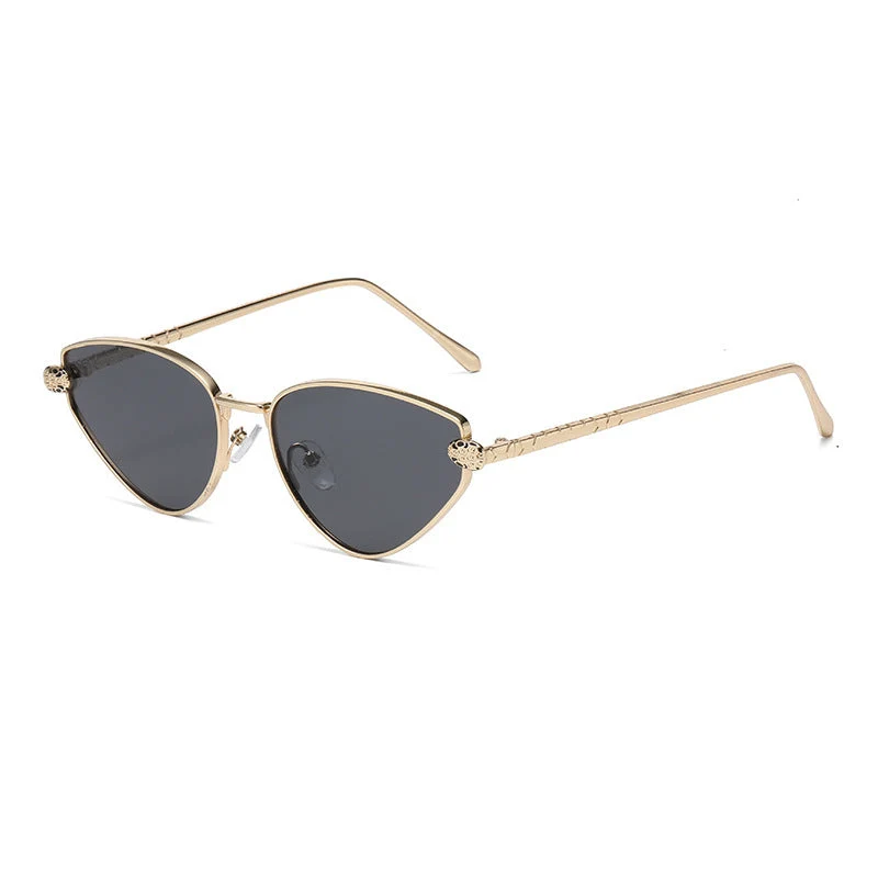 Dame designer solbrille med stilig cat-eye design og luksuriøs ramme Luvikno