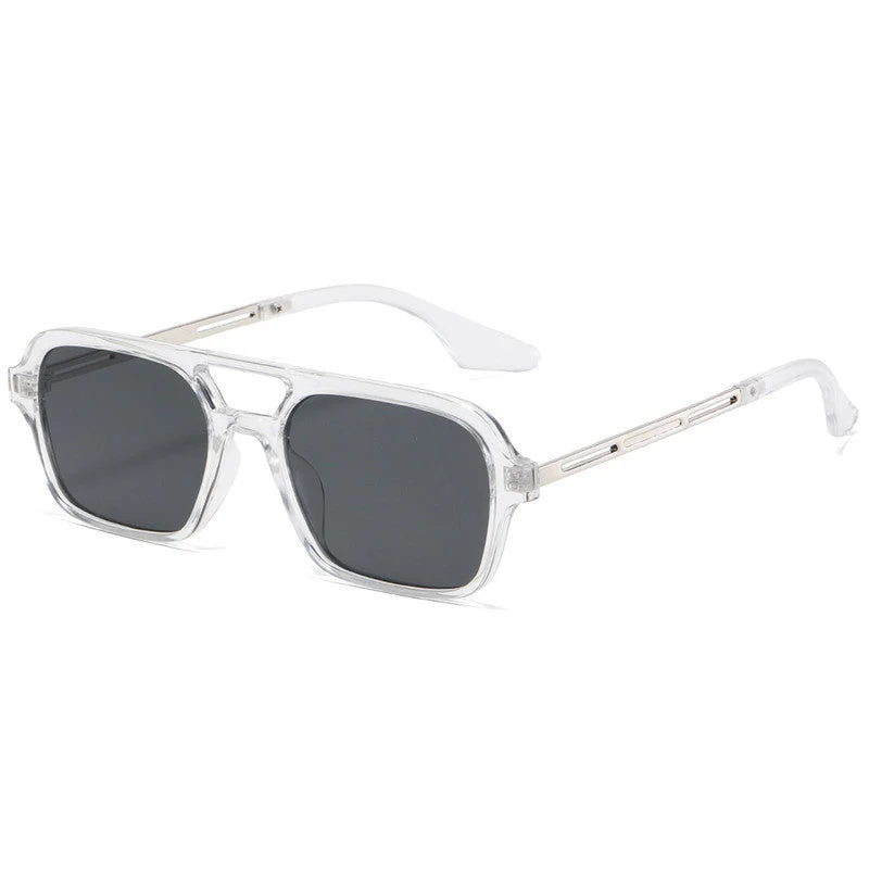 Dame designer solbriller med elegant transparent ramme og gule glass Luvikno