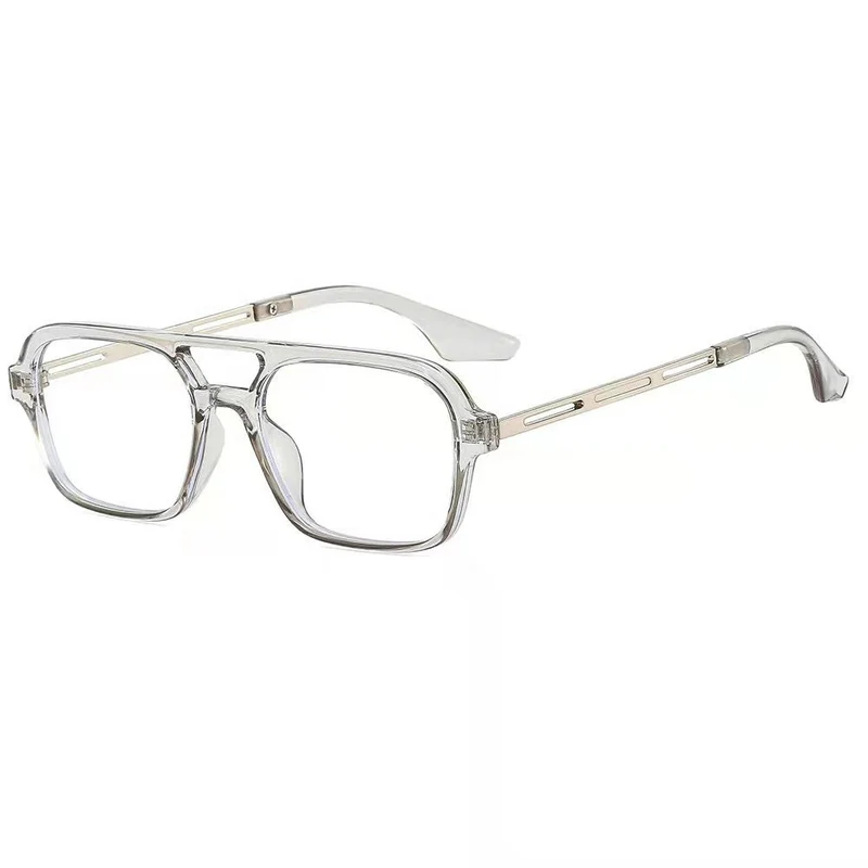Dame designer solbriller med elegant transparent ramme og gule glass Luvikno