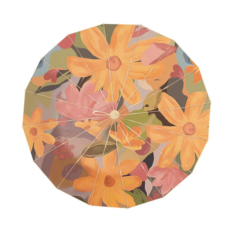 Dame parasoll i blomsterdesign Luvikno
