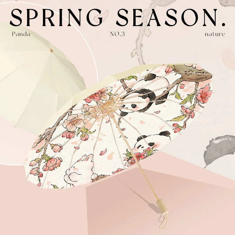 Dame parasoll i blomsterdesign Luvikno