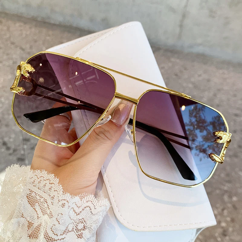 Dame Couture solbrille i elegant geometrisk design Luvikno