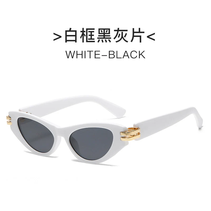 Dame Cat-Eye solbrille med luksuriøs ramme og speilbelagte linser Luvikno