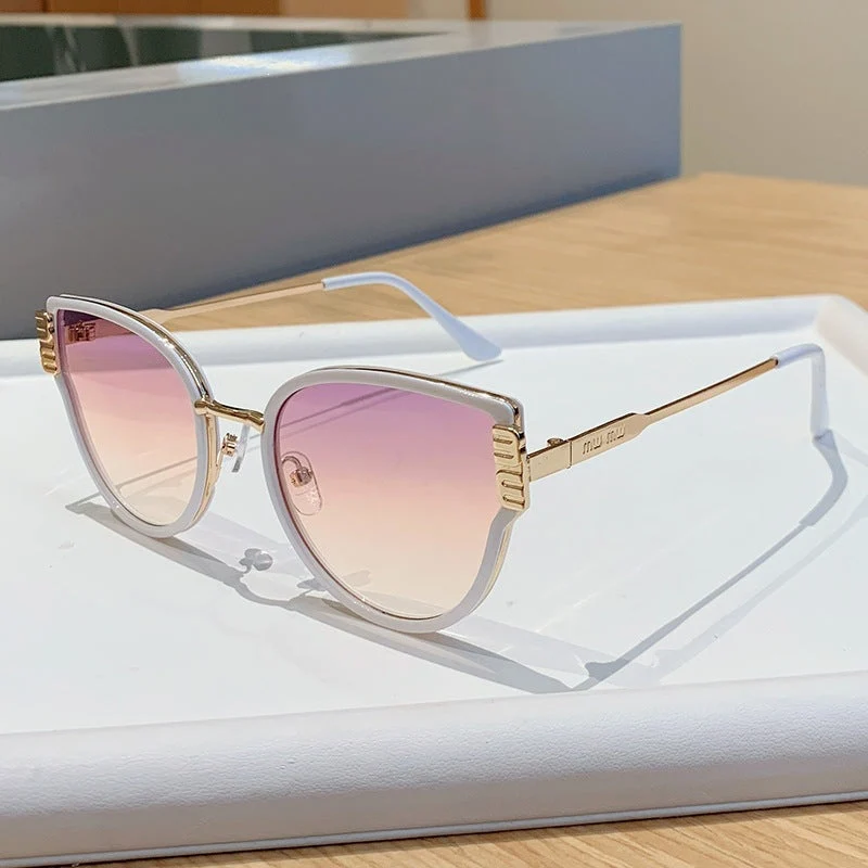 Damer Cat-Eye solbriller med elegante fremhevede linser Luvikno