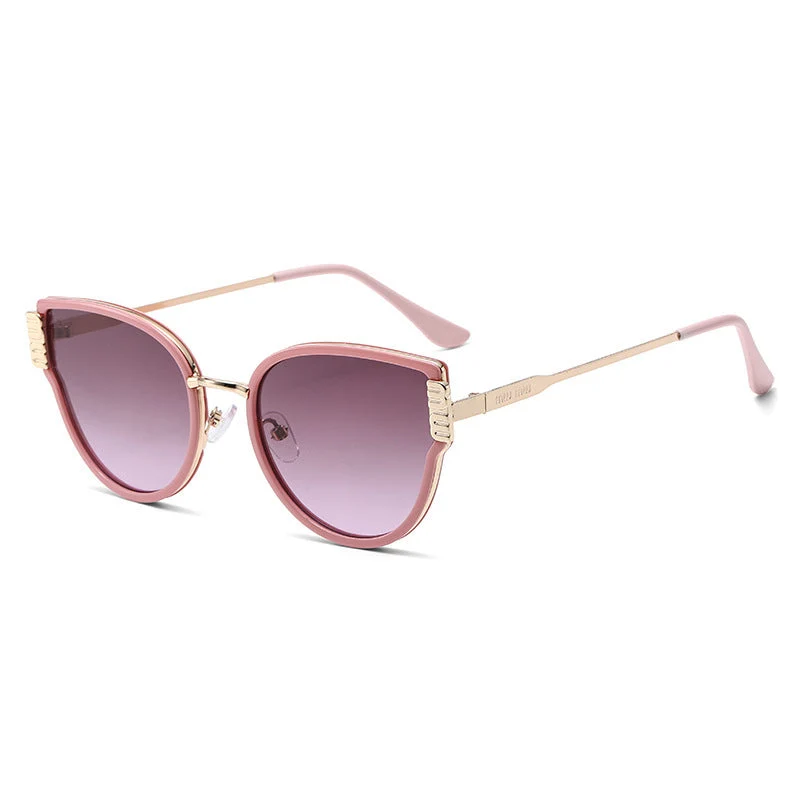 Damer Cat-Eye solbriller med elegante fremhevede linser Luvikno