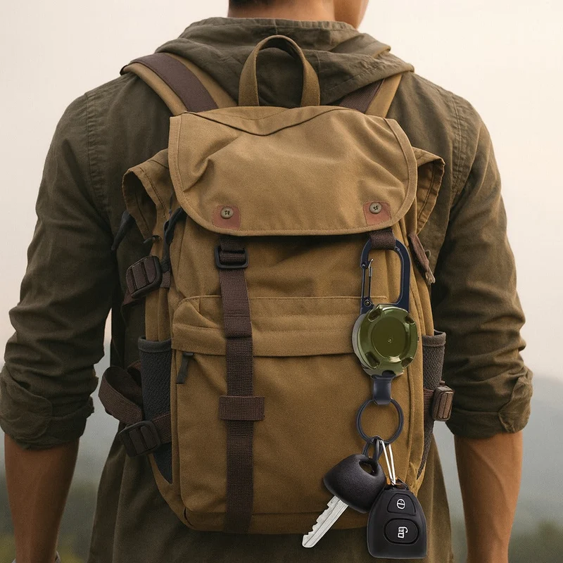 Trail Lock Anti-Lost Retractable Carabiner Nøkkelring | Luvikno