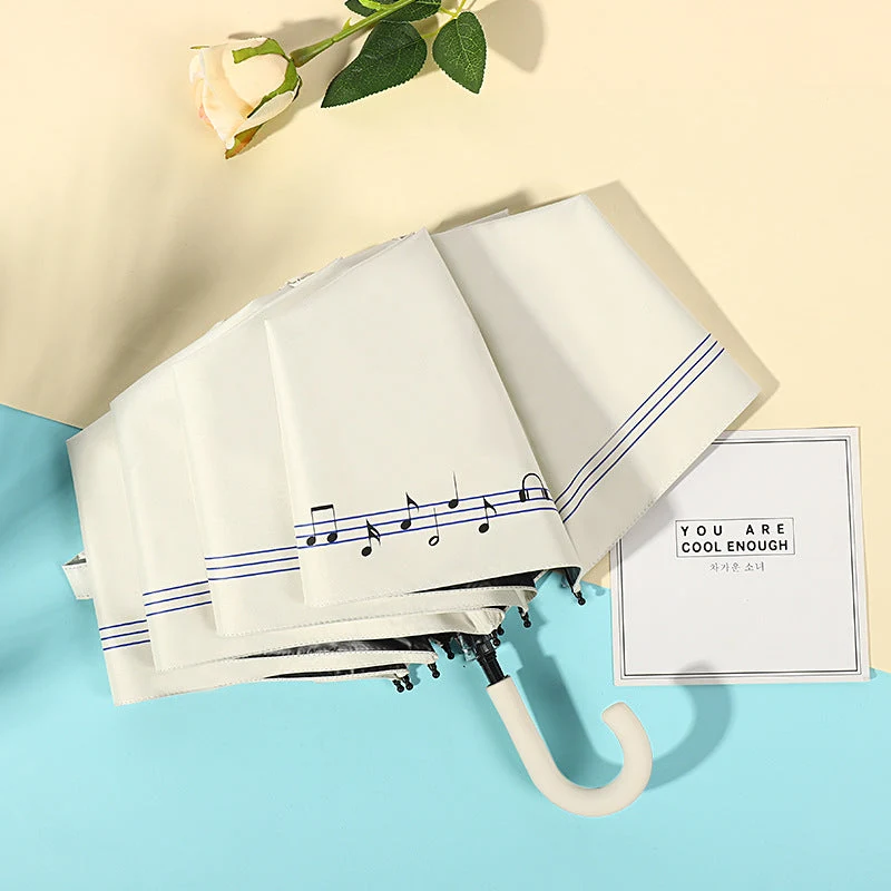 Dame kreativ sammenleggbart paraply med musikalsk design Luvikno