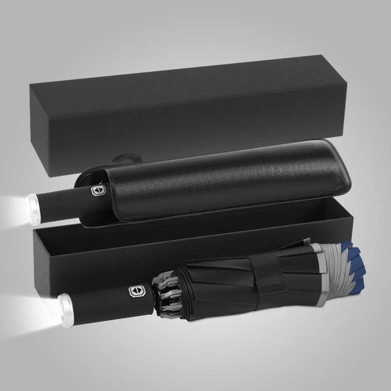 Damer kompakt og innovativ dobbel-trigger-regnparaply Luvikno