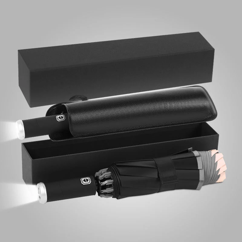 Damer kompakt og innovativ dobbel-trigger-regnparaply Luvikno