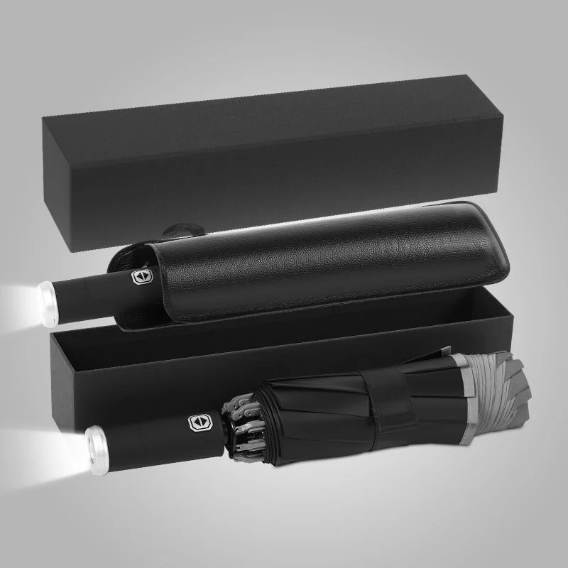 Damer kompakt og innovativ dobbel-trigger-regnparaply Luvikno