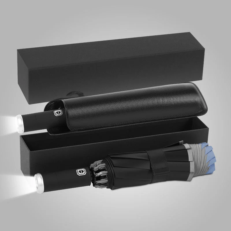 Damer kompakt og innovativ dobbel-trigger-regnparaply Luvikno