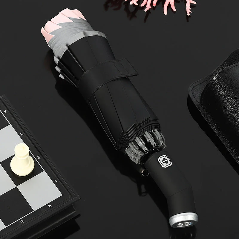 Damer kompakt og innovativ dobbel-trigger-regnparaply Luvikno