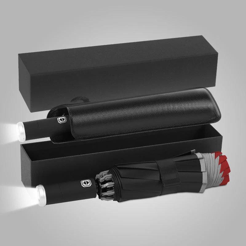 Damer kompakt og innovativ dobbel-trigger-regnparaply Luvikno