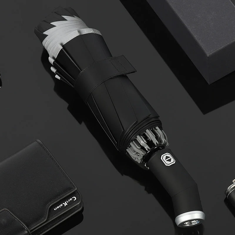 Damer kompakt og innovativ dobbel-trigger-regnparaply Luvikno