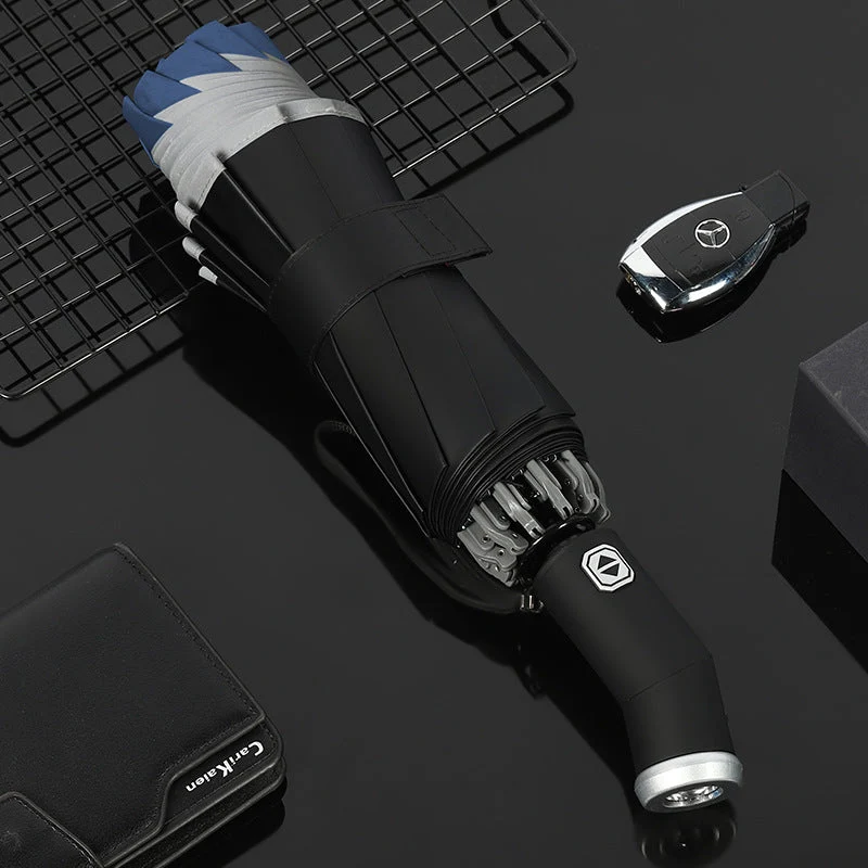 Damer kompakt og innovativ dobbel-trigger-regnparaply Luvikno