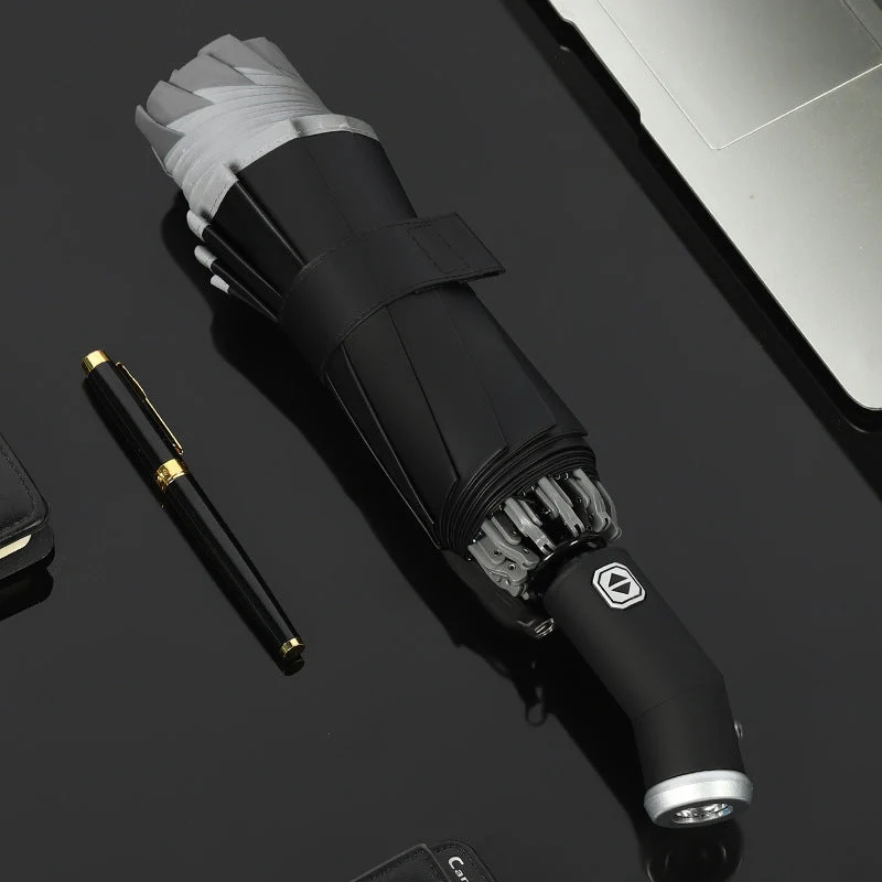 Damer kompakt og innovativ dobbel-trigger-regnparaply Luvikno