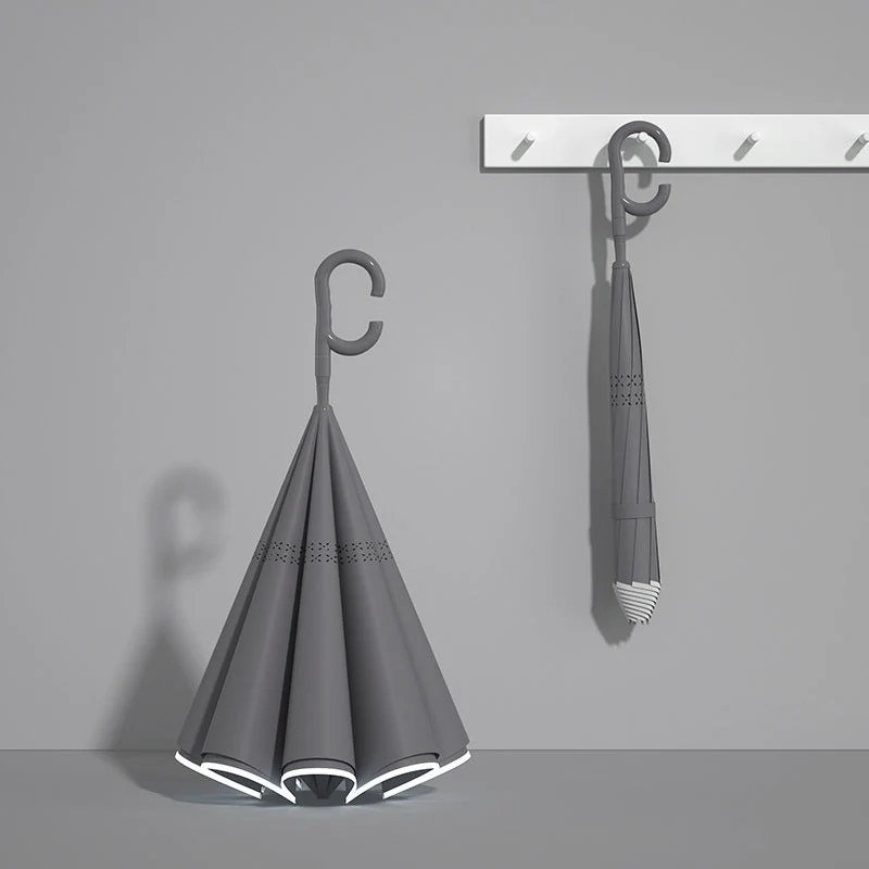 Damer innovativ mini sammenleggbart paraply med ergonomisk håndtak Luvikno