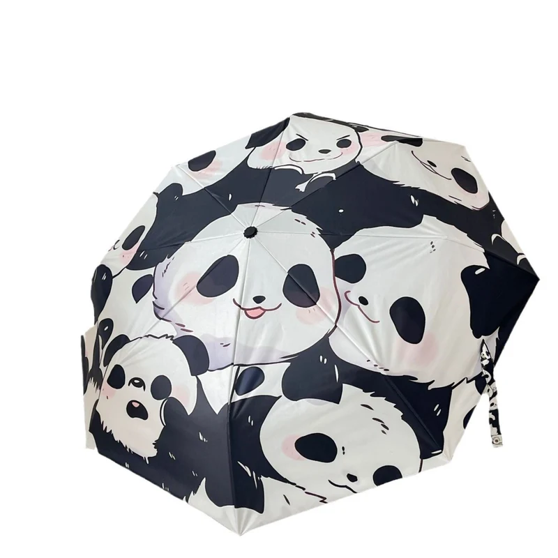 Dame Faltparaply med lekent pandadesign Luvikno