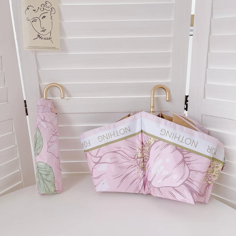 Dame sammenleggbart paraply med elegant hjerte-design Luvikno