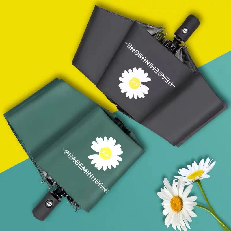 Damer Sammenleggbar Paraply med blomsterdesign Luvikno
