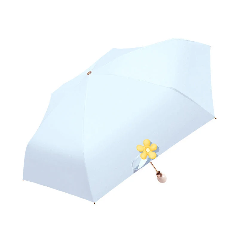 Dame elegant og lett UV-beskyttende paraply med florale detaljer Luvikno