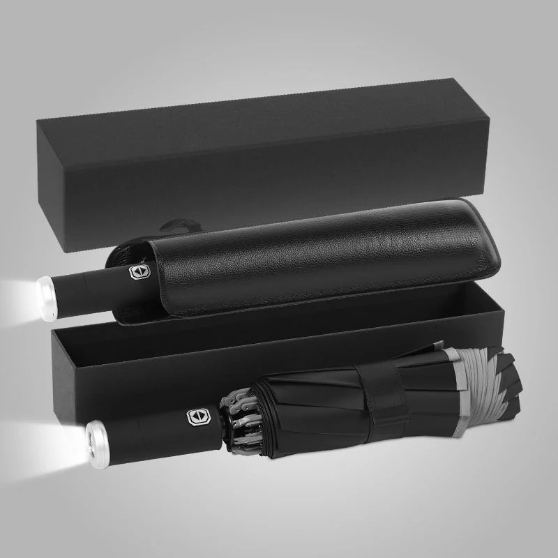 Dame elegant paraply med LED-lys Luvikno
