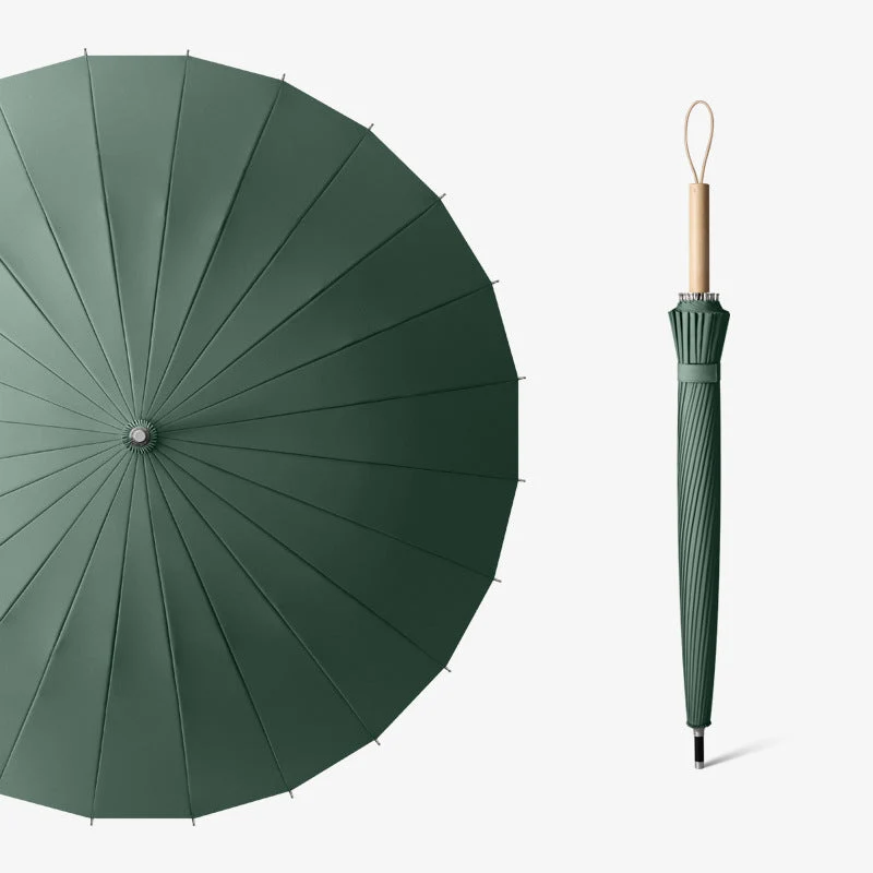 Dame elegant premium sammenleggbart paraply med ergonomisk trekkevett Luvikno