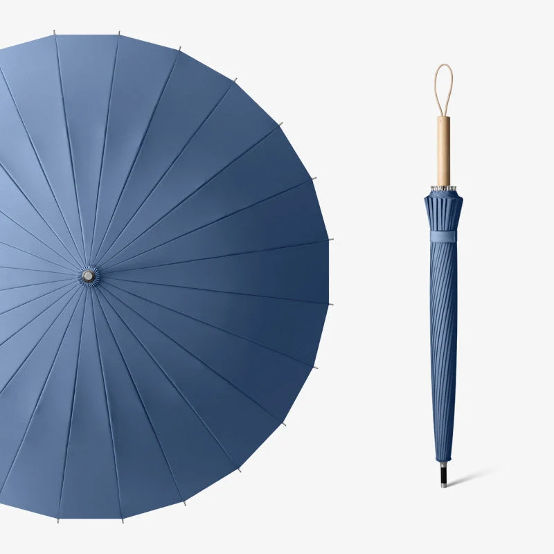 Damer elegant zusammenklappbar paraply med ergonomisk treskaft Luvikno