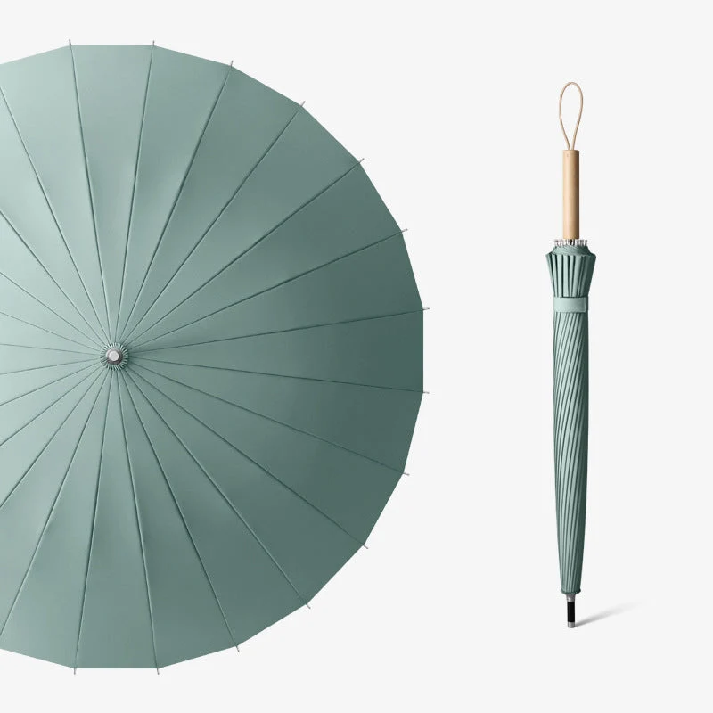 Damer elegant paraply med ergonomisk treskaft og vindresistent struktur Luvikno