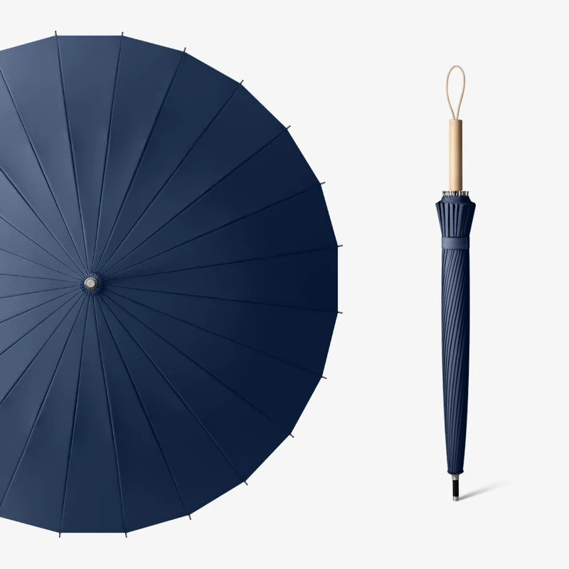Damer elegant paraply med ergonomisk treskaft og vindresistent struktur Luvikno