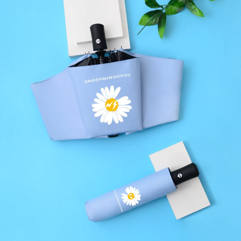 Dame elegant sammenleggbart paraply med trendy fjærdesign Luvikno