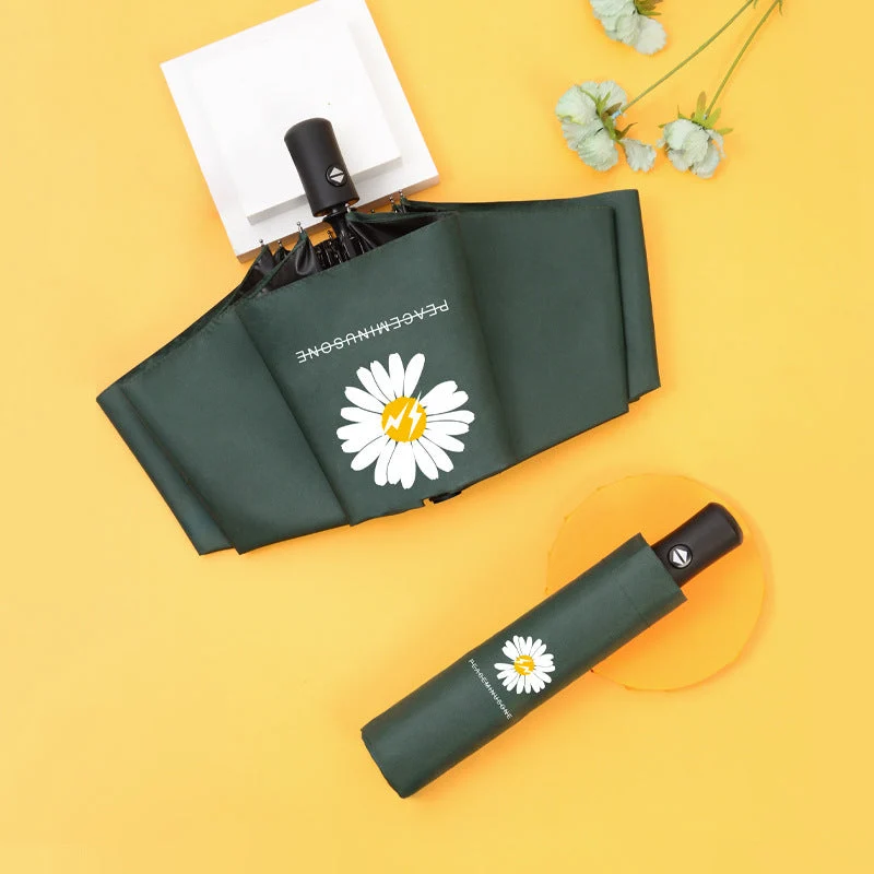 Dame elegant sammenleggbart paraply med trendy fjærdesign Luvikno