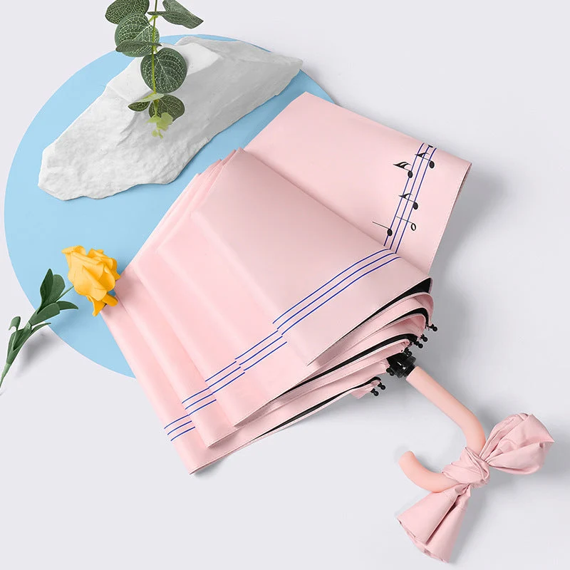 Dame elegant sammenleggbar paraply med hjerteformet design Luvikno