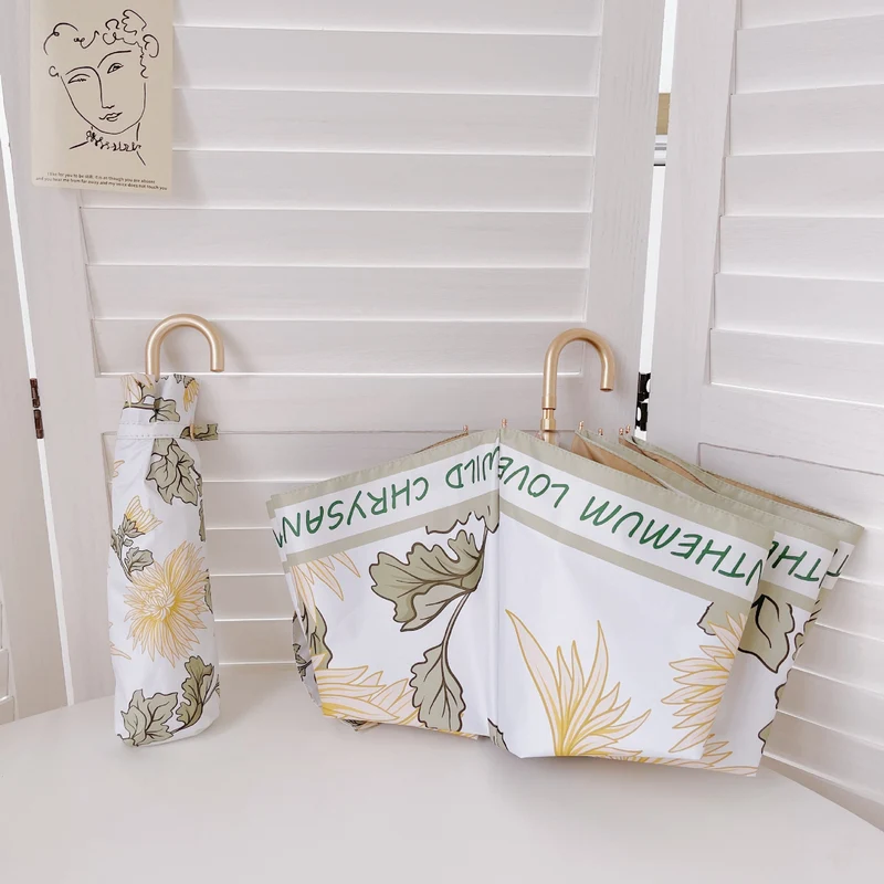 Dame elegant sammenleggbar paraply med hjerteformet design Luvikno