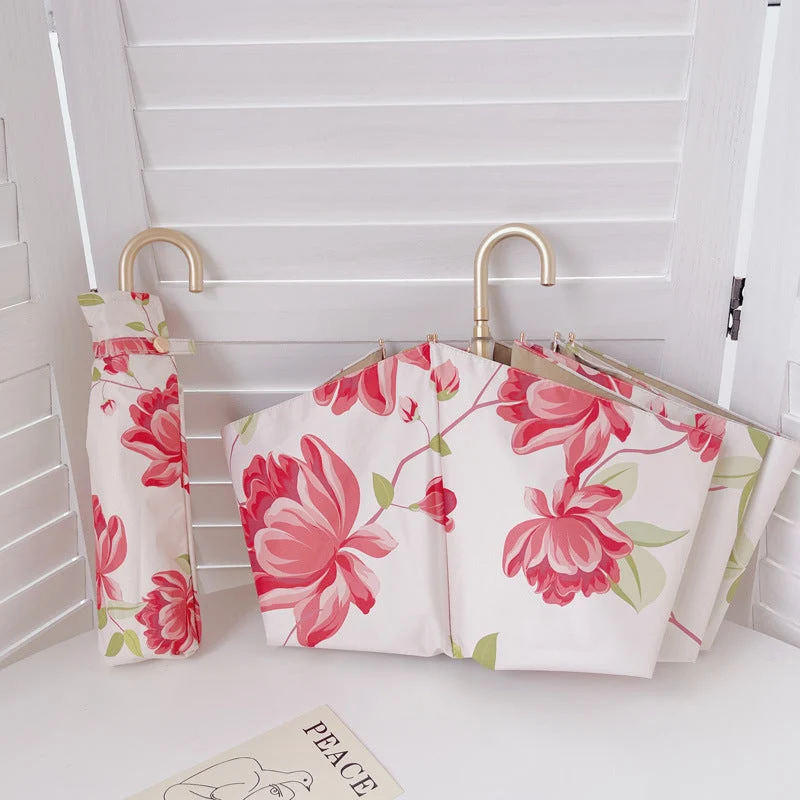Dame elegant foldbar paraply med fruktig design Luvikno