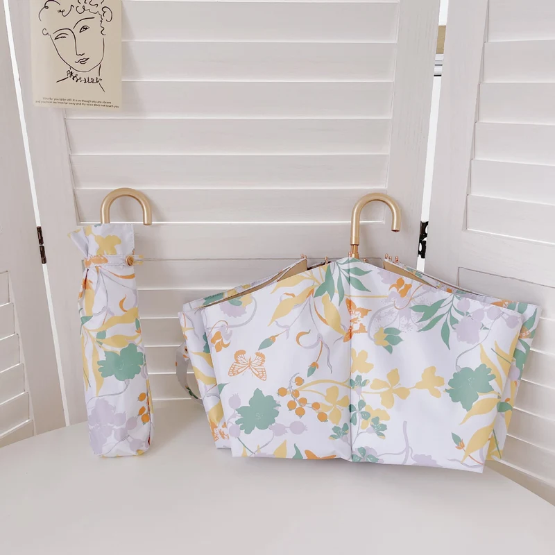 Dame elegant foldbar paraply med fruktig design Luvikno