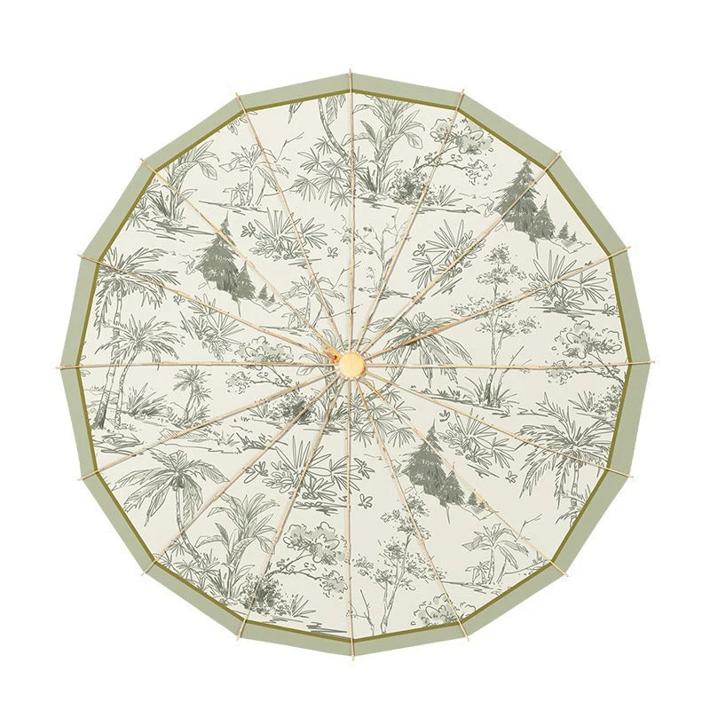 Damer elegant folder paraply med blomsterdesign Luvikno