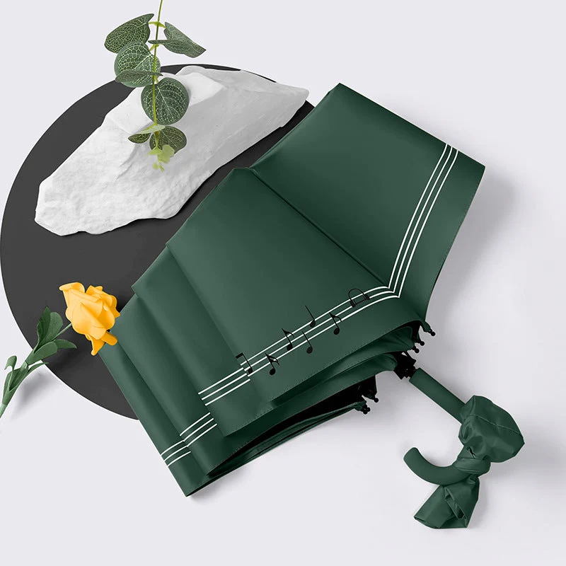 Dame elegant foldeparaply med ergonomisk treskaft og beskyttende bæreveske Luvikno