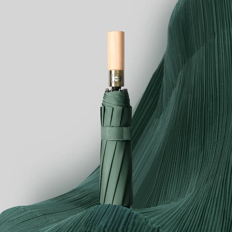 Damer elegant foldbare paraply med ergonomisk treskaft Luvikno