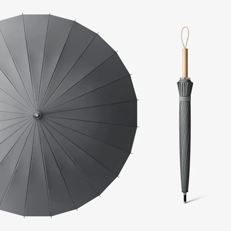 Damer elegant foldbare paraply med ergonomisk treskaft Luvikno