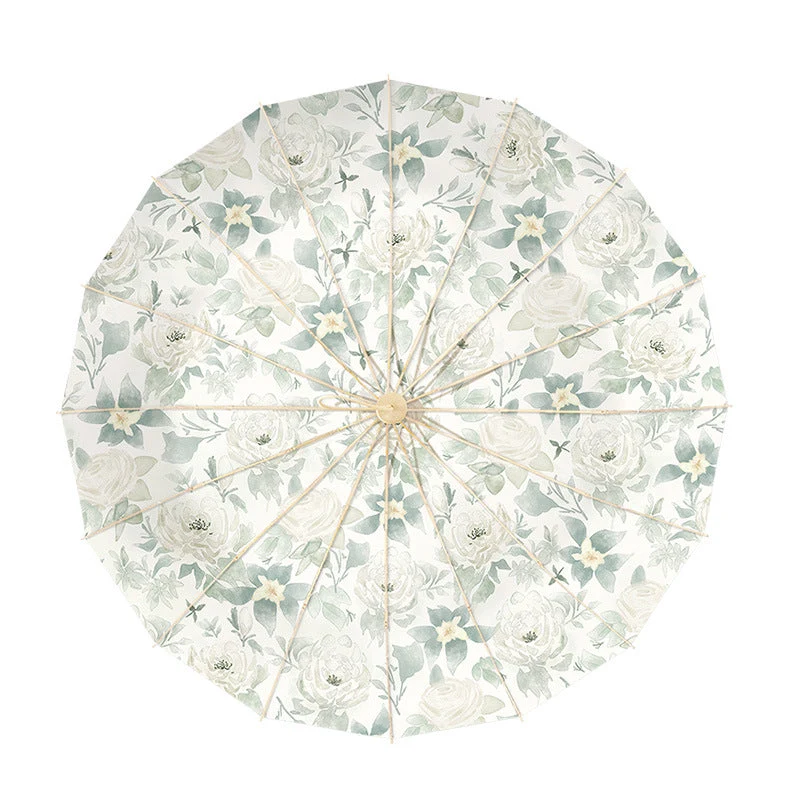Dame elegant blomster-paraply Luvikno