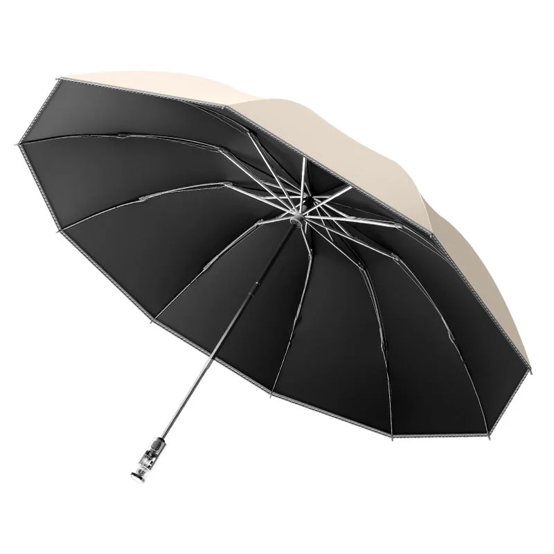 Dame automatisk UV-beskyttelse foldbar paraply med kompakt design og ergonomisk grep Luvikno
