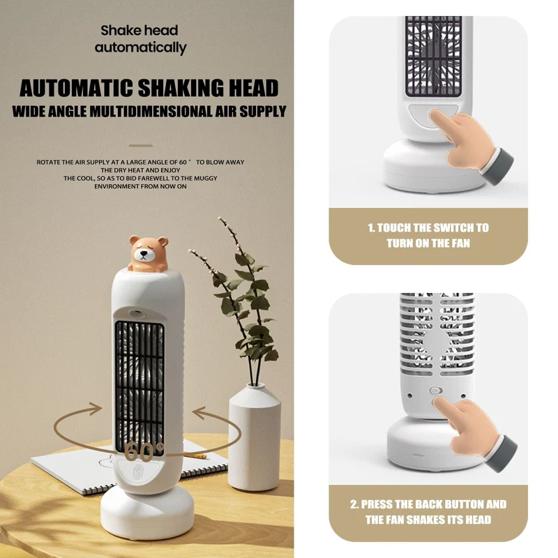Mini Bear Air Cooler Humidifier Fan | Luvikno