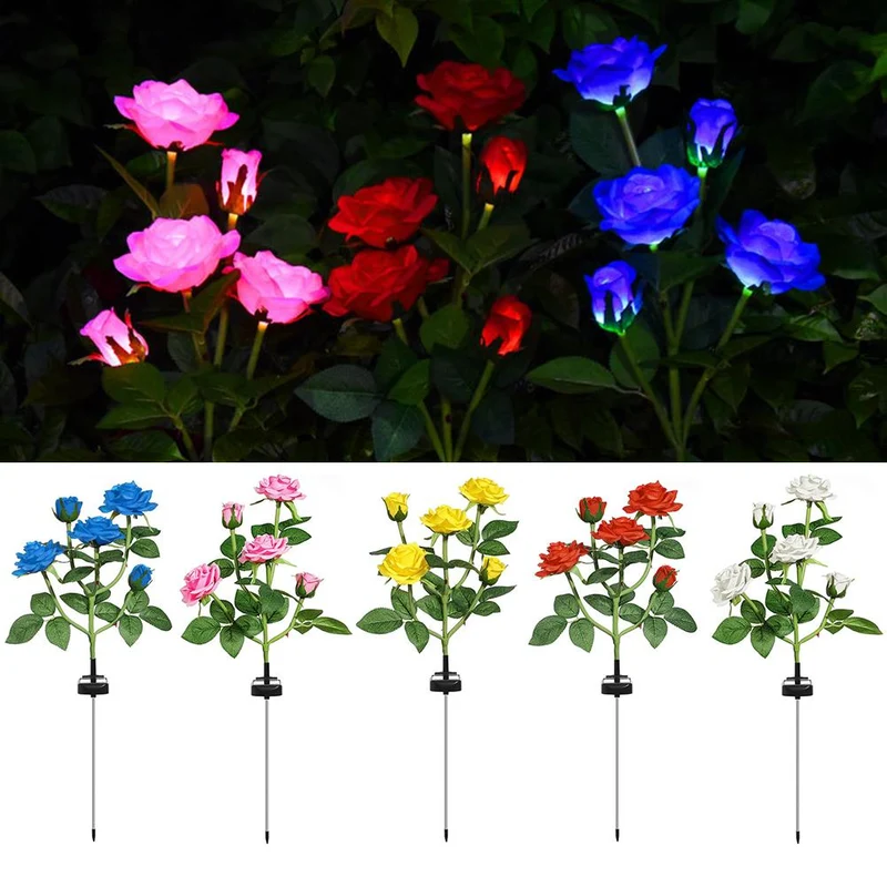 LED Solcelle Rose Dekorativ Lys | Luvikno